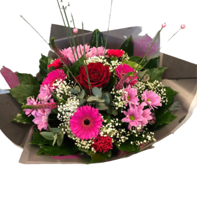 Single Red Rose Handtied