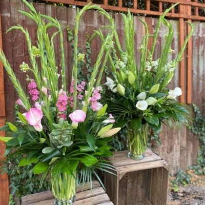 Luxury vase arrangement seasonal flowers