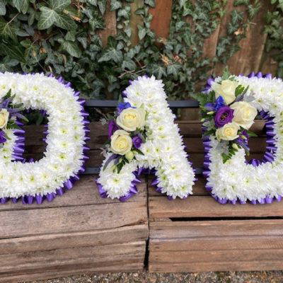 Letters with Purple and White