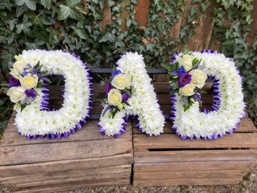 Letters with Purple and White