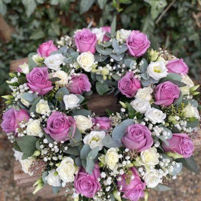 Rose and Lisianthus Wreath