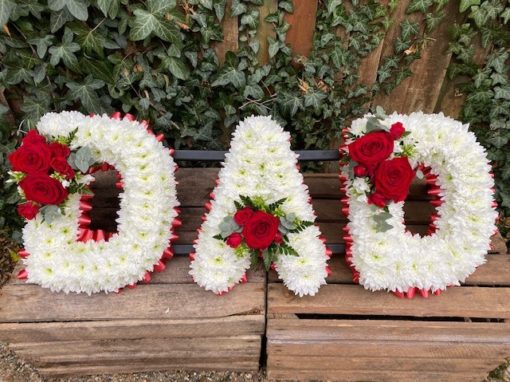 Red and White Letters