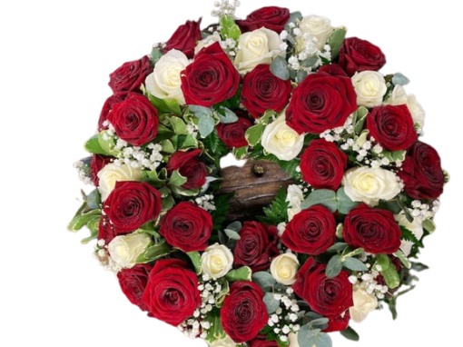 Luxury Red and White Rose Wreath